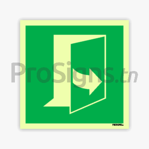 Panneau Photoluminescent / Phosphorescent / ‘Glow-in-the-dark’. PLE057 – Ouverture de porte en tirant sur le côté gauche