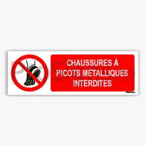 P035hm - Chaussures à picots métalliques interdites