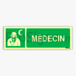 Panneau Photoluminescent / Phosphorescent / ‘Glow-in-the-dark’. PLE009hm – Médecin