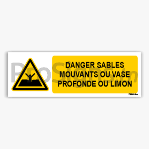 W061hm - Danger Sables mouvants ou vase profonde ou limon