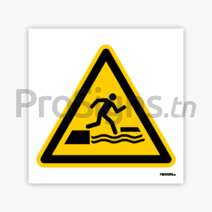 W068 - Danger ; Risque de chute dans l’eau lors de la montée ou de la descente sur une surface flottante