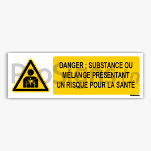 W071hm - Danger ; Substance ou mélange présentant un risque pour la santé