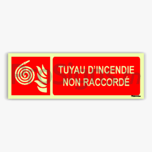 Panneau Photoluminescent / Phosphorescent / ‘Glow-in-the-dark’. PLF019hm - Tuyau d’incendie non raccordé