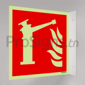 Plaque / Panneau drapeau. Photoluminescent / Phosphorescent. PD-PL-F015 - Moniteur d’incendie