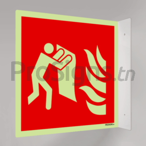 Plaque / Panneau drapeau. Photoluminescent / Phosphorescent. PD-PL-F016 - Couverture anti-feu