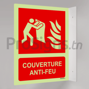 Plaque / Panneau drapeau Photoluminescent / Phosphorescent. PD-PL-F016m - Couverture anti-feu