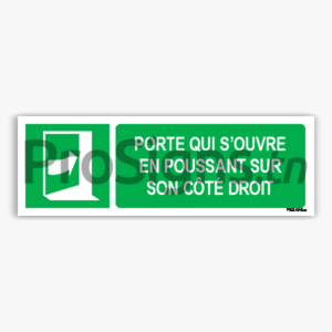 E023hm - Porte qui s’ouvre en poussant sur son côté droit