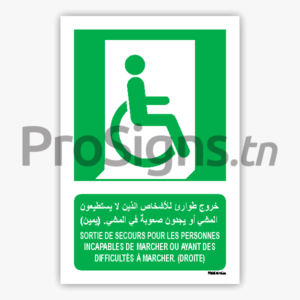 E030mar - Sortie de secours pour les personnes incapables de marcher ou... خروج طوارئ للأشخاص الذين لا يستطيعون المشي أو يجدون صعوبة في المشي. (يمين)