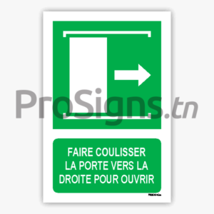 E033m - Faire coulisser la porte vers la droite pour ouvrir