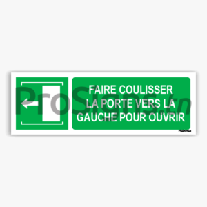 E034hm - Faire coulisser la porte vers la gauche pour ouvrir