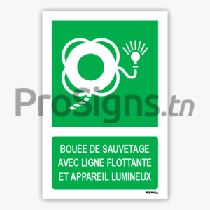 E043m - Bouée de sauvetage avec ligne flottante et appareil lumineux