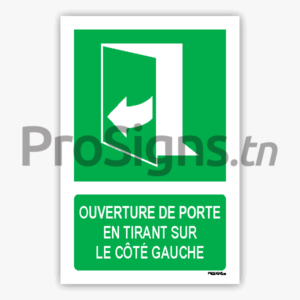 E057m - Ouverture de porte en tirant sur le côté gauche